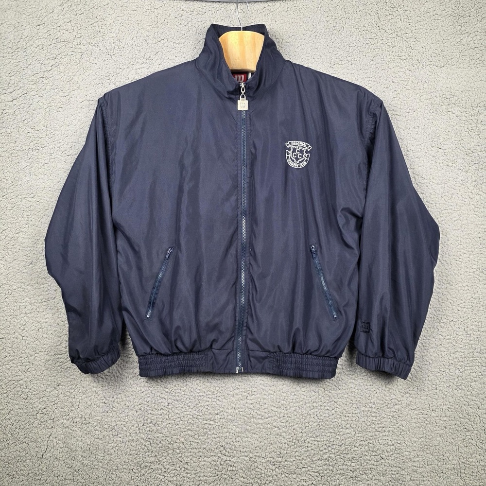 Wilson Jacket Mens Medium‎ Blue Colonial Country Club Golf Windbreaker Full Zip - Picture 2 of 10